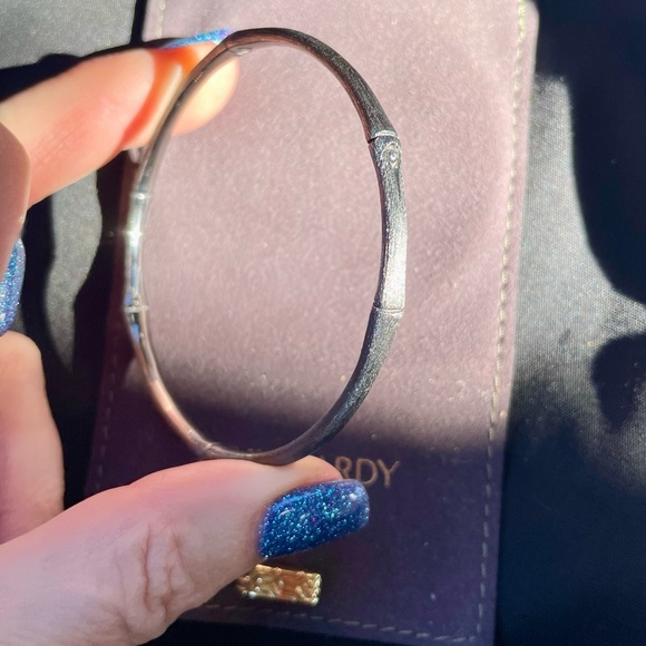 John Hardy Bamboo Black Rhodium Estate Sterling Silver Bangle Bracelet in Bag OS - Picture 9 of 16